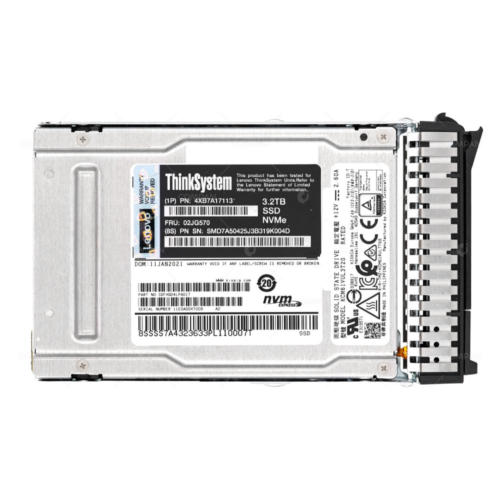 02JG570  LENOVO NVME SSD 3.2TB U.2 2.5" SFF PCIE GEN4 FOR THINKSYSTEM
